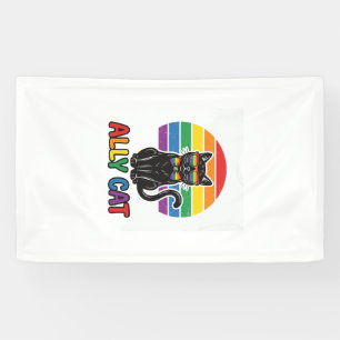 Ally Cat Regenboog Pride Vintage Kattenshirt Ontwe Spandoek