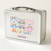 Ally Cat – Schattigee kleurrijke Cat LGBTQ Pride (Achterkant)