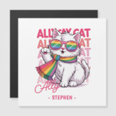 Ally Cat – Schattigee witte kat LGBTQ Pride (Voorkant / Achterkant)
