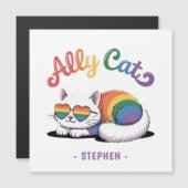 Ally Cat – Schattigee Witte Kat LGBTQ Pride (2) (Voorkant / Achterkant)