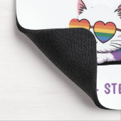 Ally Cat – Schattigee Witte Kat LGBTQ Pride (2) Muismat (Hoek)