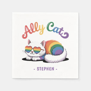Ally Cat – Schattigee Witte Kat LGBTQ Pride (2) Servet