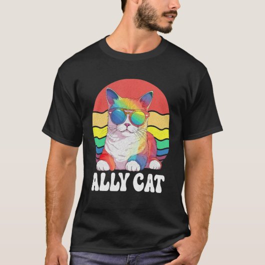 Ally Cat Straight LGBT Supporter Gay Pride Ally Ra T-shirt (Voorkant)