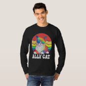 Ally Cat Straight LGBT Supporter Gay Pride Ally Ra T-shirt (Voorkant volledig)