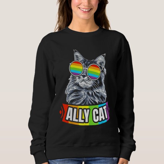 Ally Cat Straight LGBT Supporter Gay Pride Ally Ra Trui (Voorkant)