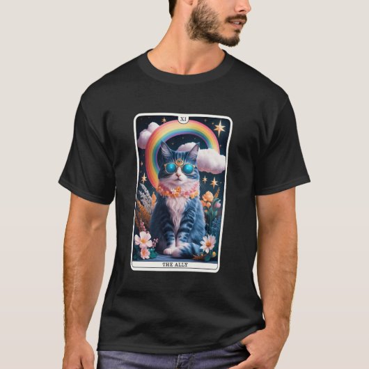 Ally Cat Tarot Card Pride Zonnebril 1 T-shirt (Voorkant)