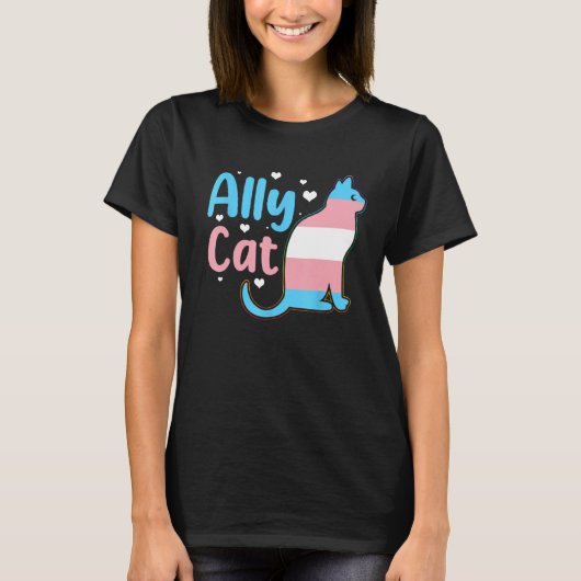 Ally Cat Transgender Pride Cat Kitten LGBT Trans T-shirt (Voorkant)