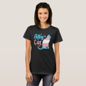 Ally Cat Transgender Pride Cat Kitten LGBT Trans T-shirt (Voorkant volledig)