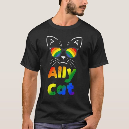 Ally Cat Transgender Trans Pride Stuff Flag Trans T-shirt (Voorkant)