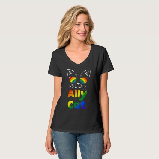 Ally Cat Transgender Trans Pride Stuff Flag Transs T-shirt (Voorkant volledig)