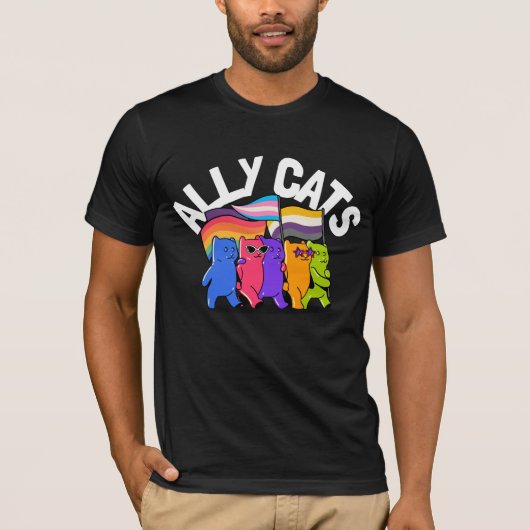 Ally Cats LGBT Equality Support T-shirt (Voorkant)