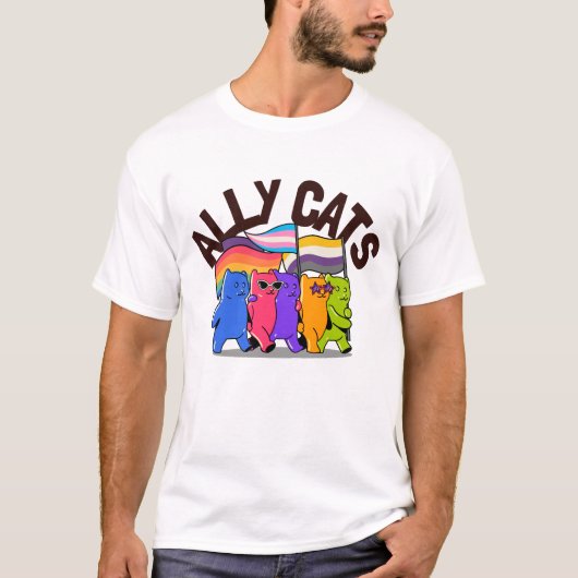 Ally Cats LGBT Equality Support T-shirt (Voorkant)