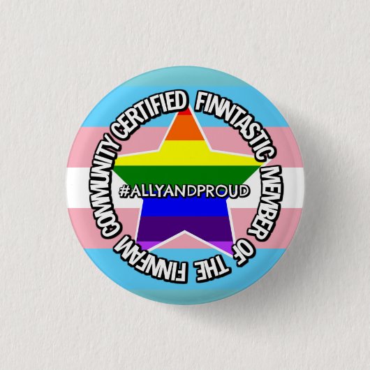(Ally) Certified FinnFam Member Badge Ronde Button 3,2 Cm (Voorkant)