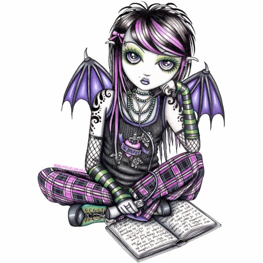 Ally Cute Emo Fairy Art Photo Sculpture Staand Fotobeeldje (Voorkant)