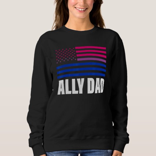 Ally Dad Bisexual Flag Lgbt Gay Pride Trui (Voorkant)