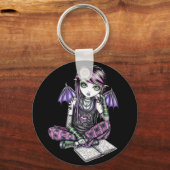 "Ally" Emo School Girl Fairy Art Sleutelhanger (Voorkant)