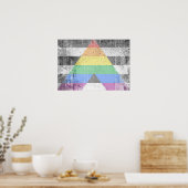ALLY FLAG DISTRESSED -.png Poster (Keuken)