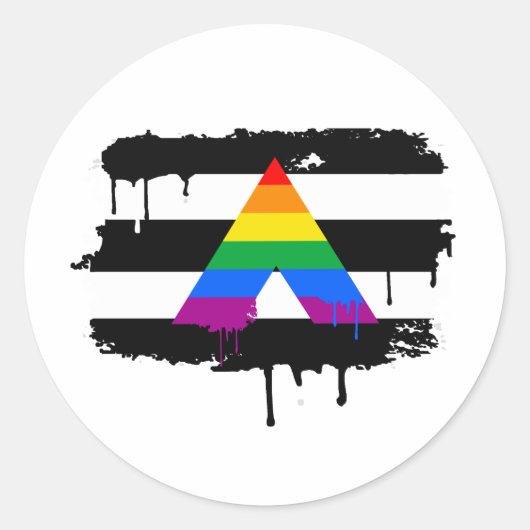 ALLY FLAG DRIPPING RONDE STICKER (Voorkant)