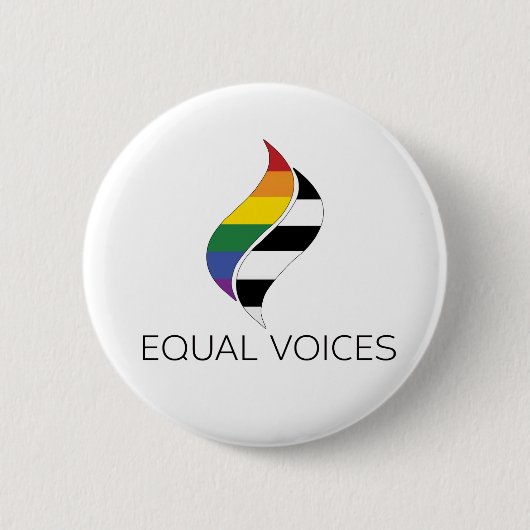 Ally Flag Equal Voices Logo Ronde Button 5,7 Cm (Voorkant)