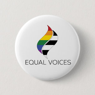 Ally Flag Equal Voices Logo Ronde Button 5,7 Cm