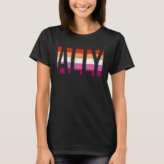 Ally Gay Pride Month LGBT Lesbian Flag Equal Right T-shirt (Voorkant)