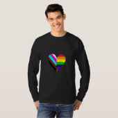 Ally Heart LGBTQ Rainbow Flag Gay Pride Graphics T-shirt (Voorkant volledig)