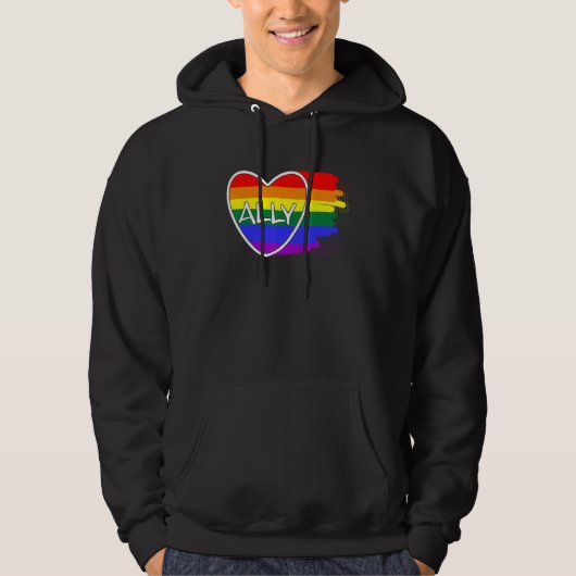 Ally Heart Love Pride Month Lgbtq Lesbian Gay Bise Hoodie (Voorkant)