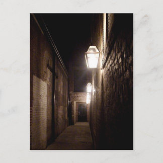 Ally in Natchitoches, Louisiana met gaslampen Pos Briefkaart