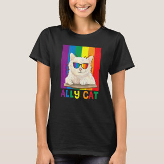 Ally Kat Lgbt Gay Regenboog Pride Vlag Jongens Man T-shirt