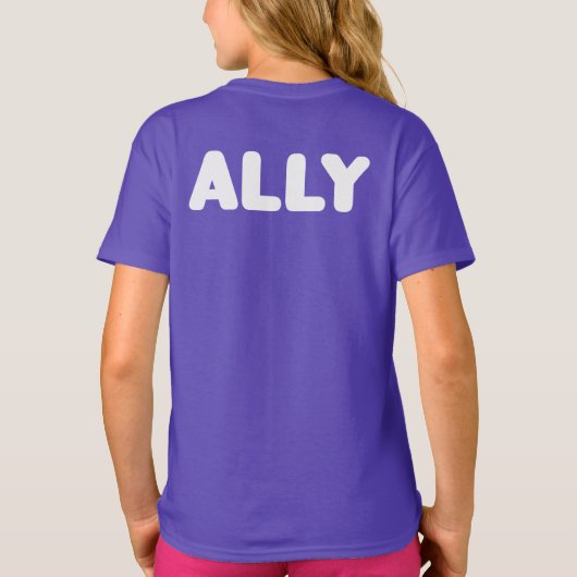 Ally LGBT Straight Allies Spirit Day White Paars T-shirt (Achterkant)