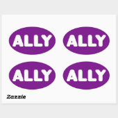 Ally LGBTQ rechtstreeks Ally Spirit Day White en P Ovale Sticker (Vel)