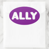 Ally LGBTQ rechtstreeks Ally Spirit Day White en P Ovale Sticker (Tas)