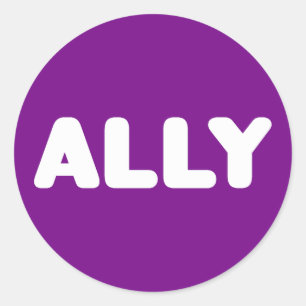 Ally LGBTQ rechtstreeks Ally Spirit Day White en P Ronde Sticker
