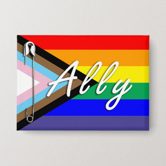 Ally LGBTQ+ veiligheidspinknop Button