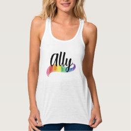 ALLY of Aangepaste naam LGBTQ Ondersteuning Regenb Tanktop