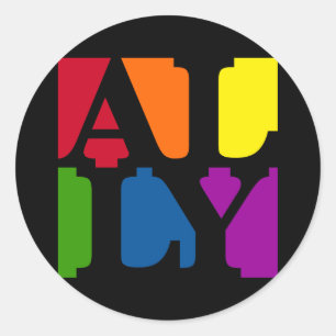 Ally Pop Ronde Zwarte Sticker