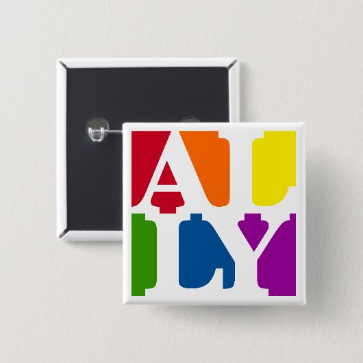 Ally Pop Square White Button (Voorkant /achterkant)