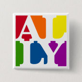 Ally Pop Square White Button (Voorkant)