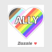 Ally Pride Heart Custom-Cut Vinyl Sticker (Vel)