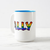 Ally Pride Mok: Levendige kleuren & Koffiegekken Tweekleurige Koffiemok (Voorkant links)
