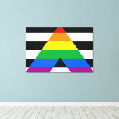 Ally Pride-vlag Canvas Afdruk (Insitu (Houten vloer))