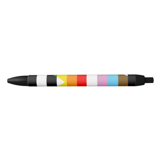 Ally Progress Pride Flag Zwarte Inkt Pen (Voorkant)