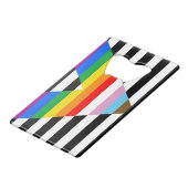 Ally Progress Pride Vlag Creditkaart Flessenopener (Voorkant Gekanteld)