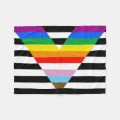 Ally Progress Pride Vlag Fleece Deken (Voorkant (Horizontaal))