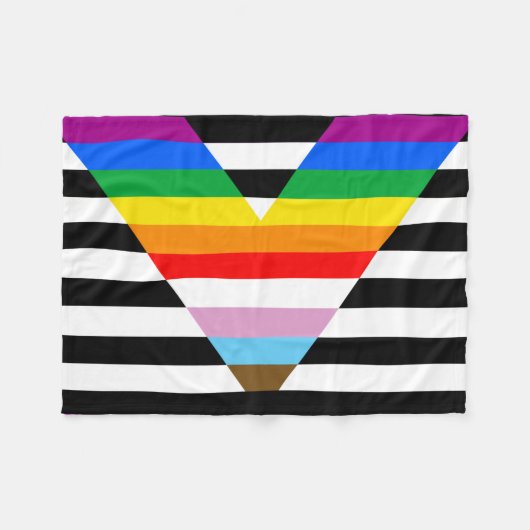 Ally Progress Pride Vlag Fleece Deken (Voorkant (Horizontaal))