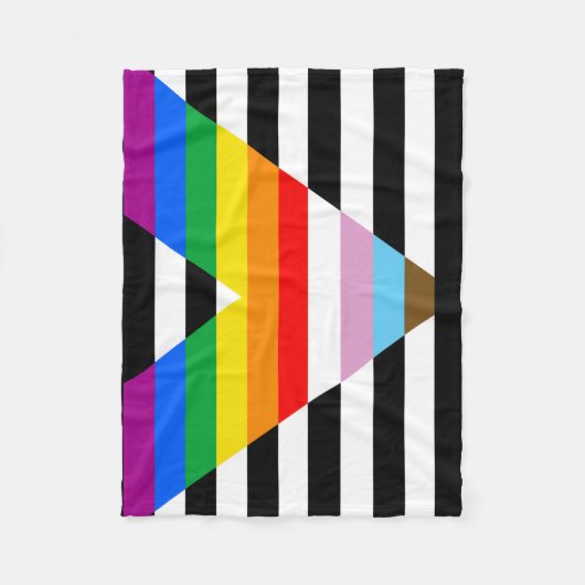 Ally Progress Pride Vlag Fleece Deken (Voorkant)