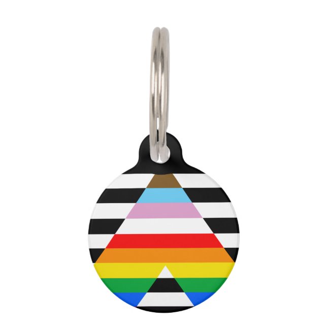 Ally Progress Pride Vlag Huisdierpenning (Voorkant)