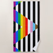 Ally Progress Pride Vlag Strandlaken (Voorkant)