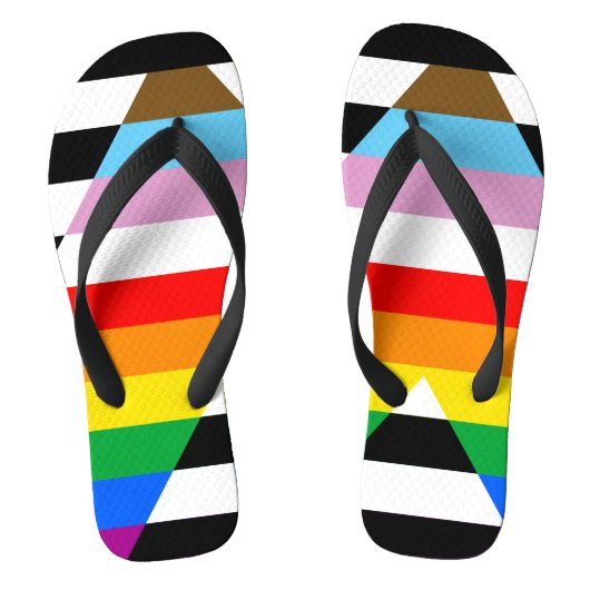 Ally Progress Pride Vlag Teenslippers (Voetbed)
