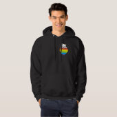 Ally Rainbow Heart Cat LGBTQ Community Pride Gende Hoodie (Voorkant volledig)